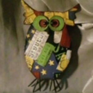 Decorative tin owl